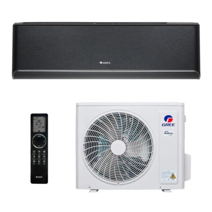 Šilumos siurblys Gree AIRY BLACK GWH24AVEXF-K6DNA1A/I + GWH24AVEXF-K6DNA1A/O 7,1/7,8 kW
