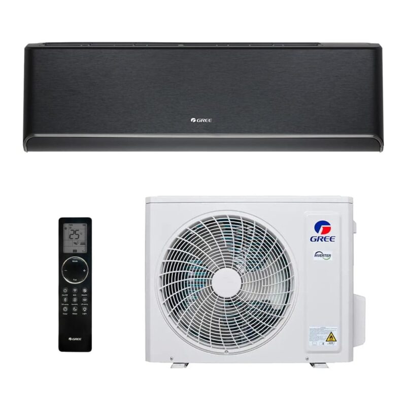 Šilumos siurblys Gree AIRY BLACK GWH24AVEXF-K6DNA1A/I + GWH24AVEXF-K6DNA1A/O 7,1/7,8 kW