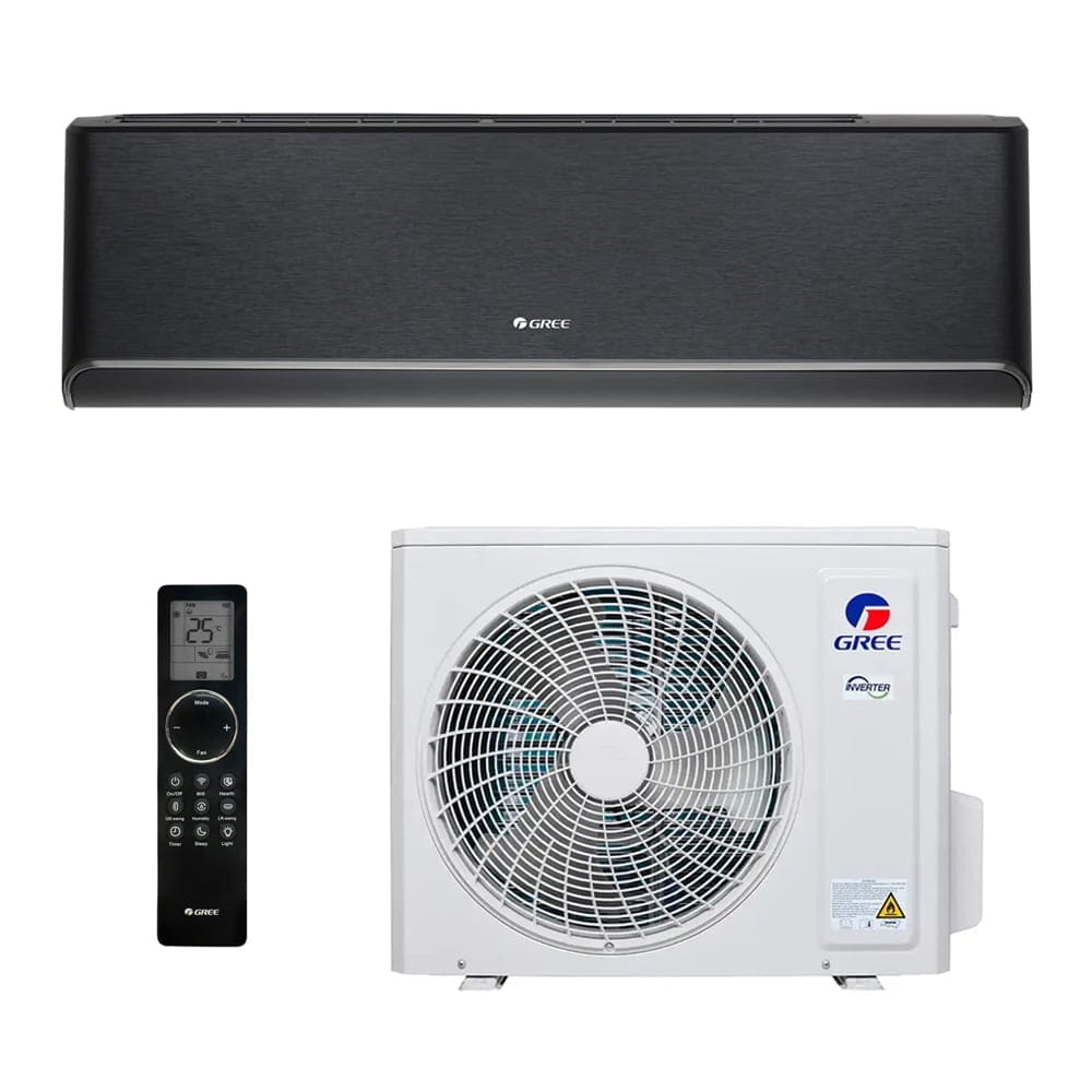 greeairyblack24.jpg Šilumos siurblys Gree AIRY BLACK GWH24AVEXF-K6DNA1A/I + GWH24AVEXF-K6DNA1A/O 7,1/7,8 kW