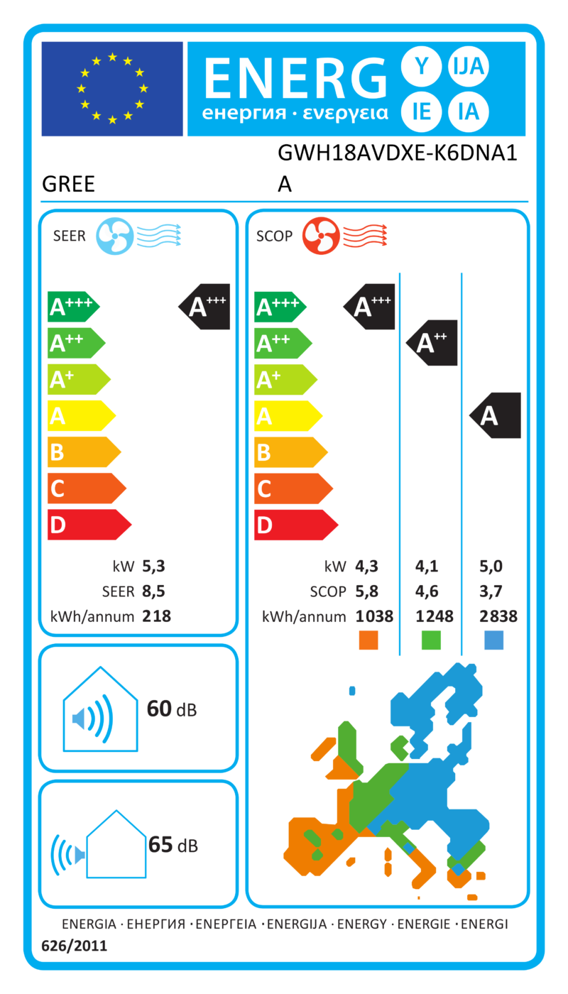 ES energijos etiketė – GWH18AVDXE-K6DNA1A