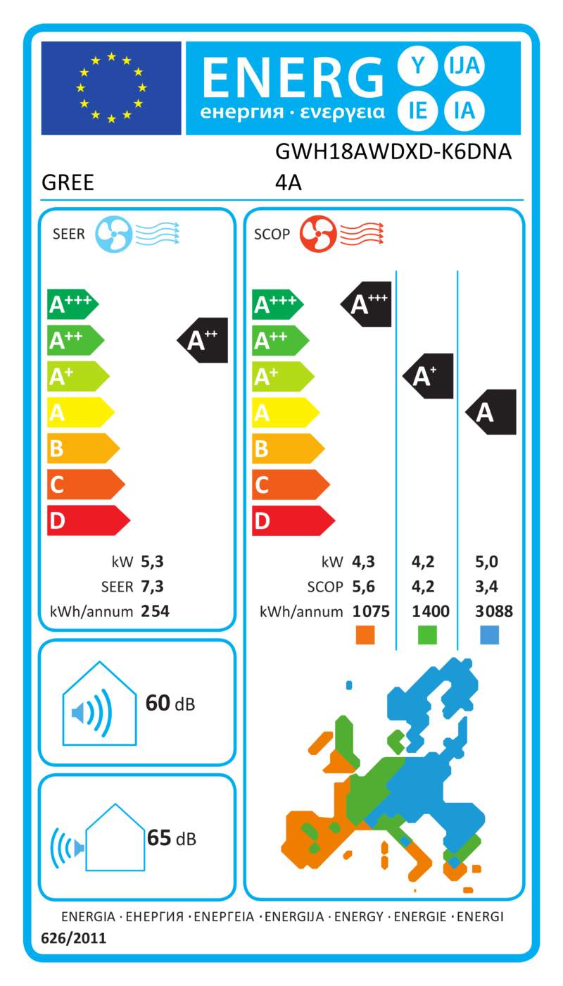 ES energijos etiketė – GWH18AWDXD-K6DNA4A