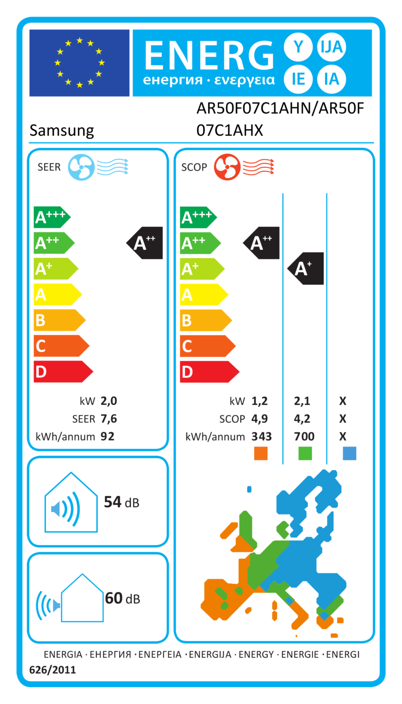 ES energijos etiketė – AR50F07C1AHN/AR50F07C1AHX