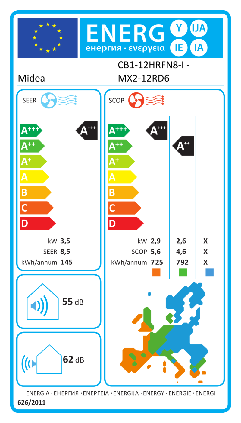 ES energijos etiketė – CB1-12HRFN8-I - MX2-12RD6