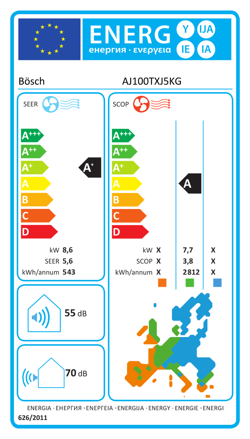ES energijos etiketė – AJ100TXJ5KG